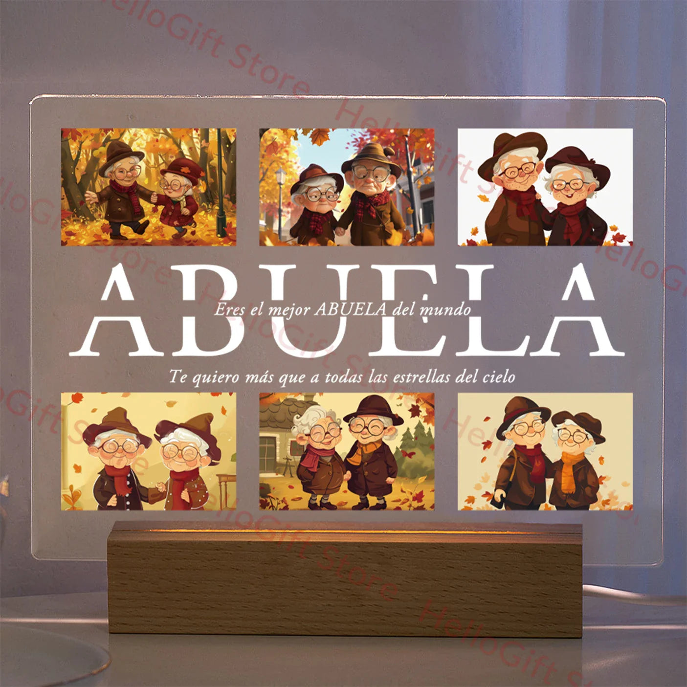 Lampada da notte in acrilico 3D con testo fotografico personalizzato, luce notturna per camera da letto personalizzata per mamma, papà, famiglia, compleanno, regalo di Natale