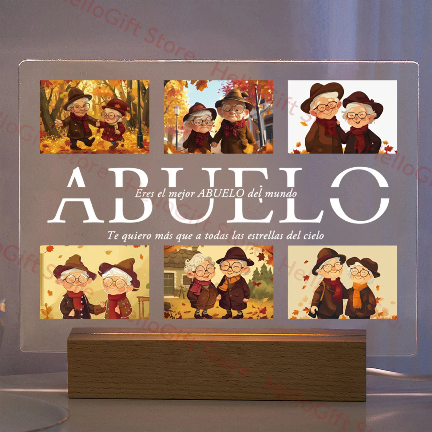 Lampada da notte in acrilico 3D con testo fotografico personalizzato, luce notturna per camera da letto personalizzata per mamma, papà, famiglia, compleanno, regalo di Natale