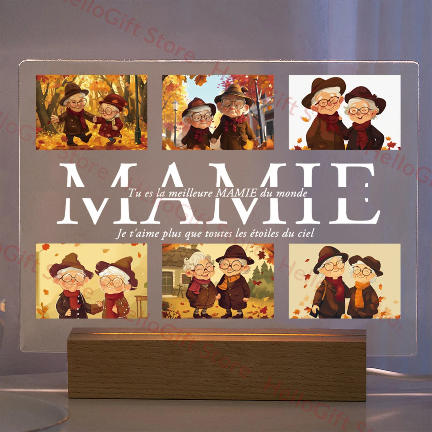 Lampada da notte in acrilico 3D con testo fotografico personalizzato, luce notturna per camera da letto personalizzata per mamma, papà, famiglia, compleanno, regalo di Natale