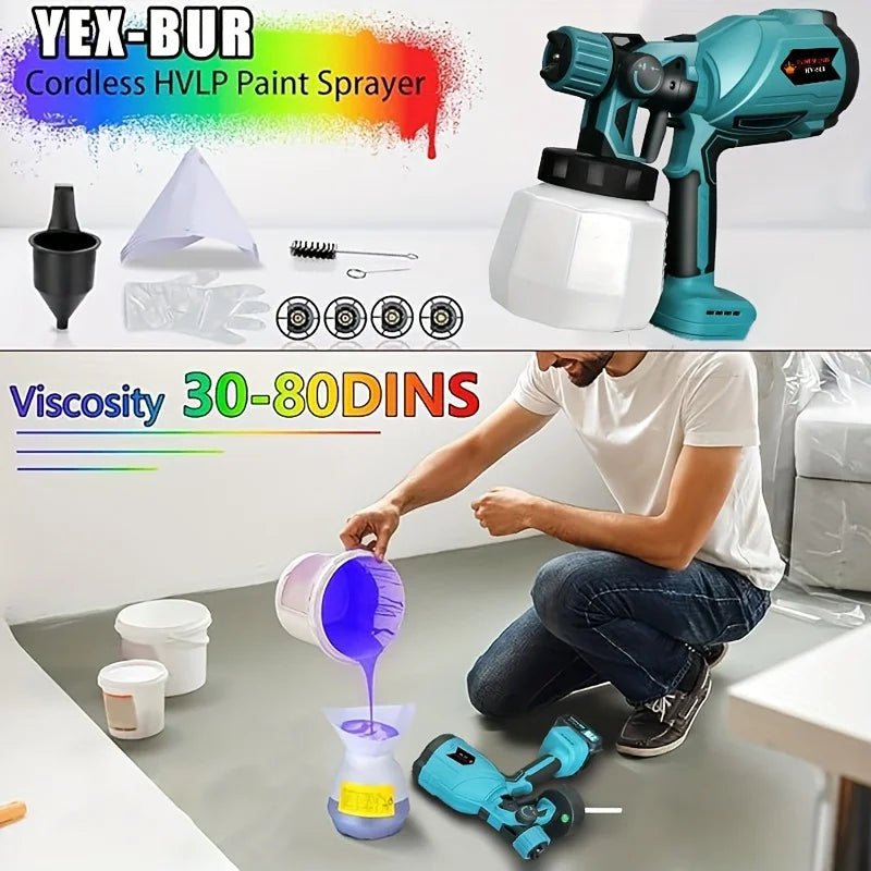 21V Cordless Paint Sprayer with Battery