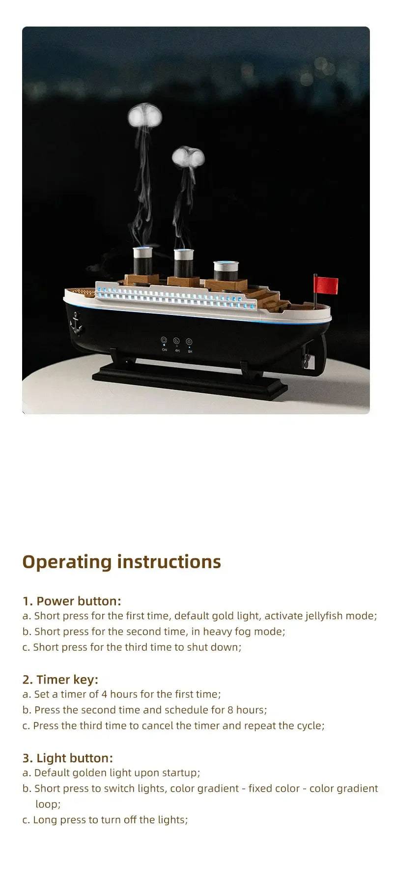 Umidificatore d'aria per modellini di navi Titanic™️