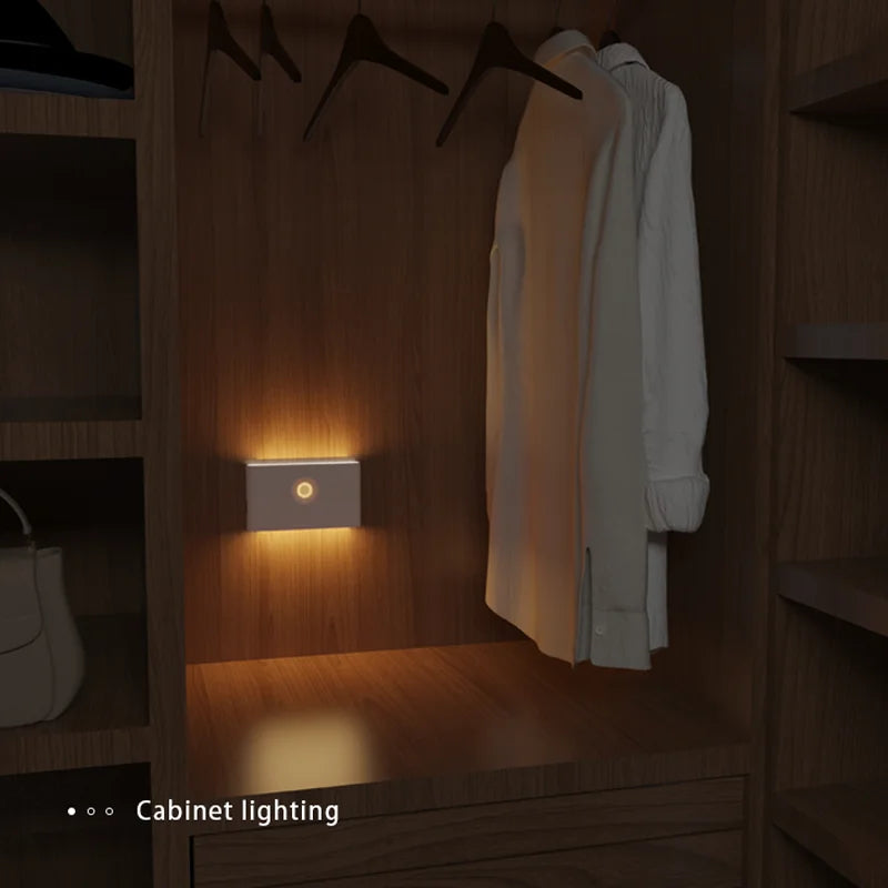 Luce notturna con sensore di movimento Smart Linkage, ricaricabile, senza fili, lampada a induzione magnetica a LED, da parete, per casa, camera da letto, cucina, scale
