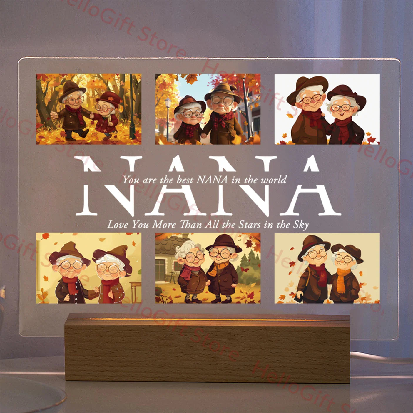 Lampada da notte in acrilico 3D con testo fotografico personalizzato, luce notturna per camera da letto personalizzata per mamma, papà, famiglia, compleanno, regalo di Natale