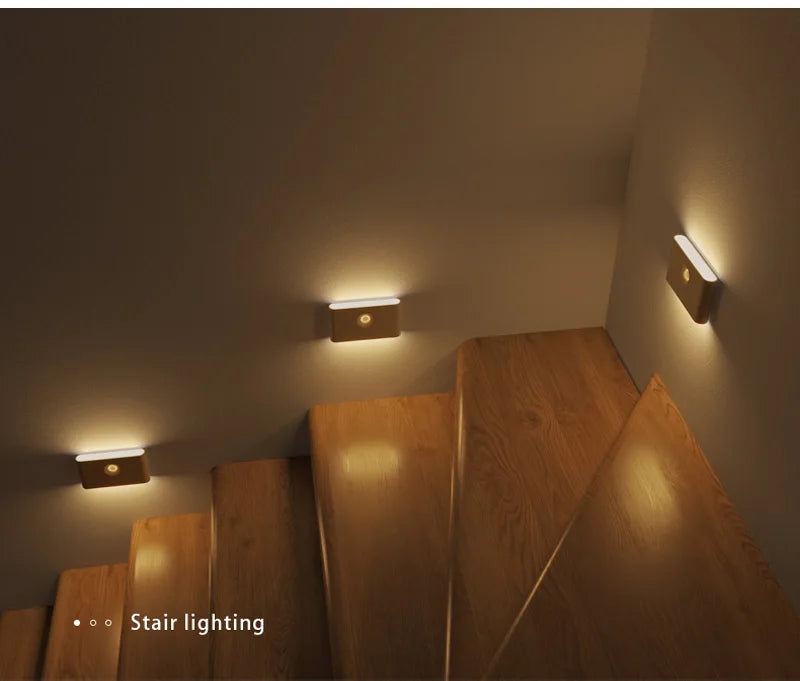 Luce notturna con sensore di movimento Smart Linkage, ricaricabile, senza fili, lampada a induzione magnetica a LED, da parete, per casa, camera da letto, cucina, scale