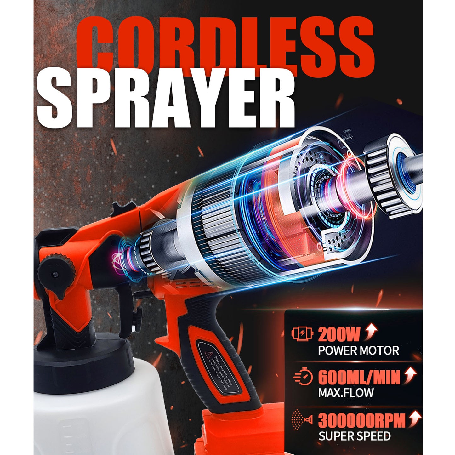 21V Cordless Paint Sprayer with Battery