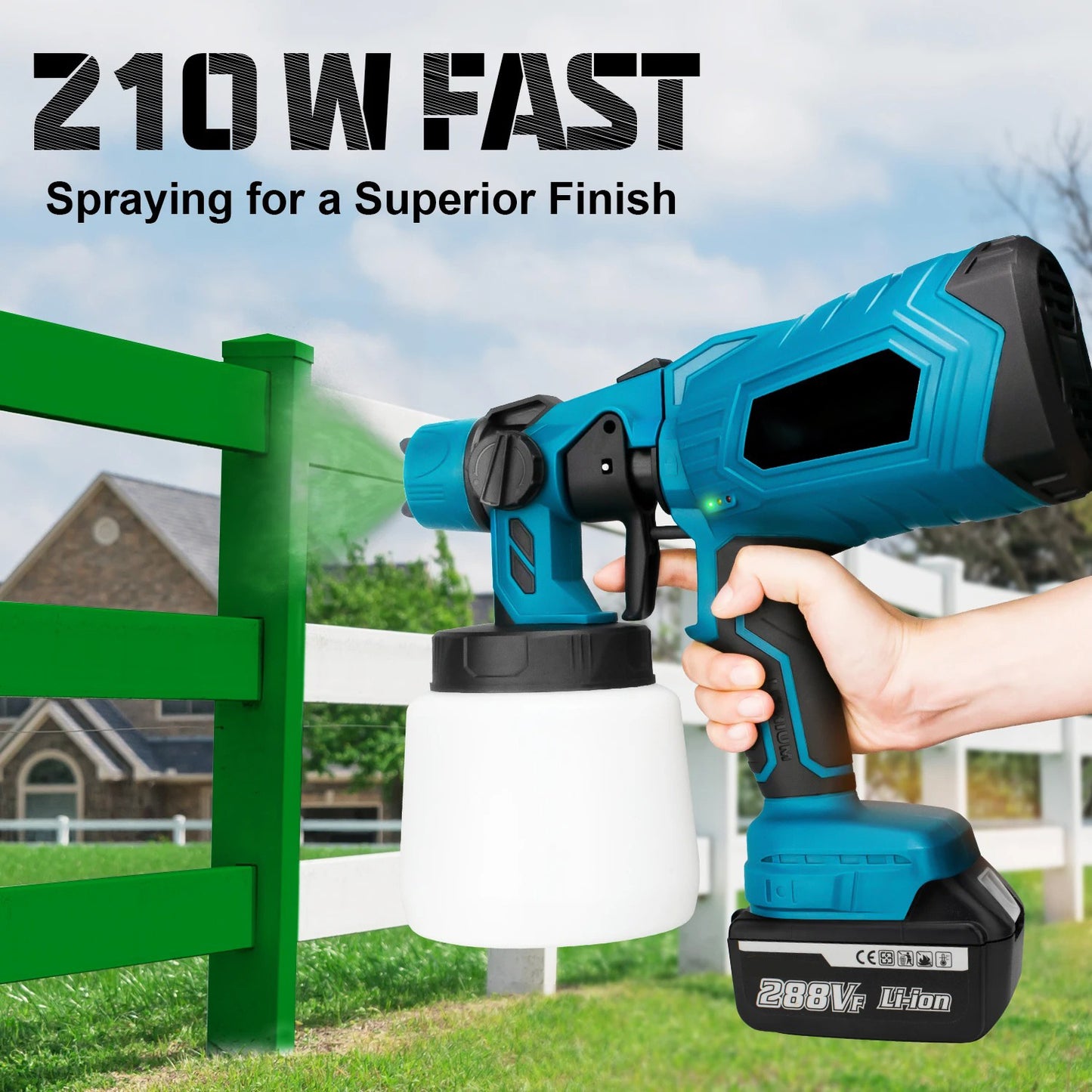 21V Cordless Paint Sprayer with Battery