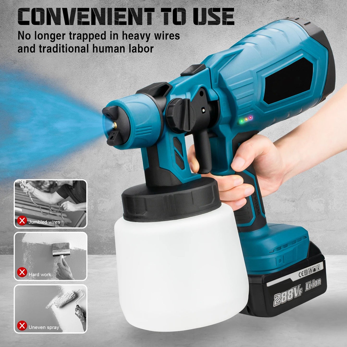 21V Cordless Paint Sprayer with Battery