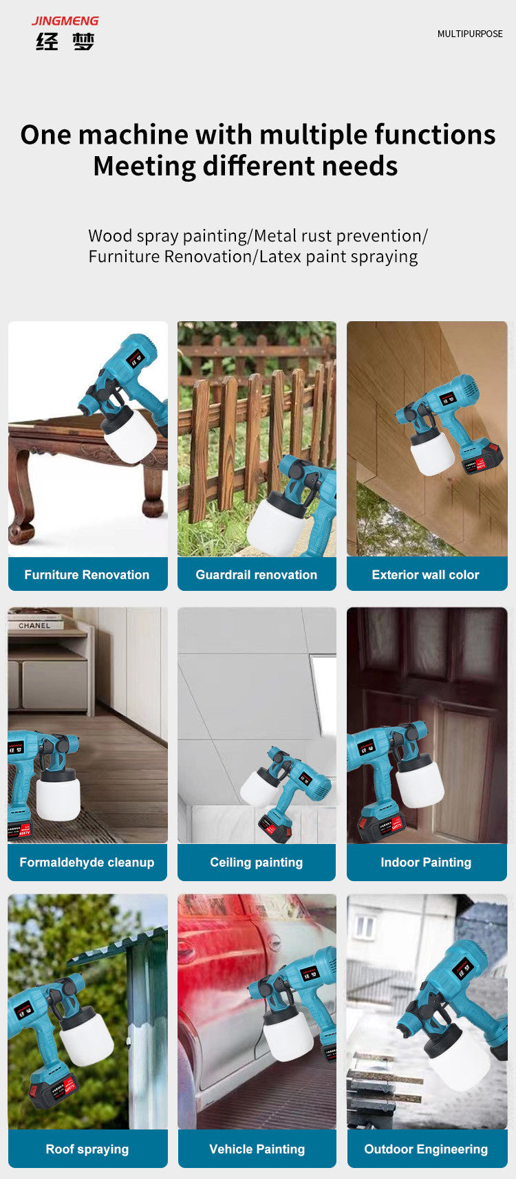 21V Cordless Paint Sprayer with Battery