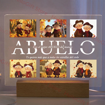Lampada da notte in acrilico 3D con testo fotografico personalizzato, luce notturna per camera da letto personalizzata per mamma, papà, famiglia, compleanno, regalo di Natale