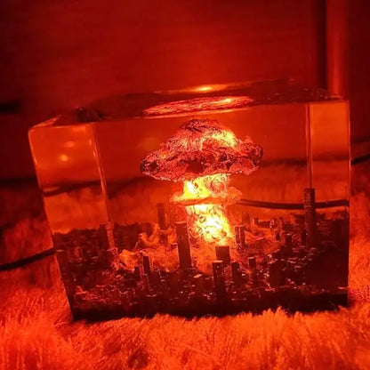 Lampada a fungo atomico con esplosione nucleare, lampada senza fiamma per la decorazione del soggiorno in cortile, luce notturna 3D ricaricabile