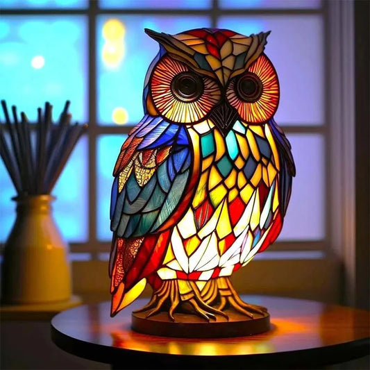 Lampada da tavolo in vetro colorato con resina animale™️ 