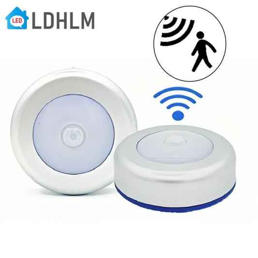 Luce notturna con sensore di movimento PIR a 6 LED, rilevatore wireless a induzione del corpo umano, accensione/spegnimento automatico della luce per l'illuminazione del comodino domestico
