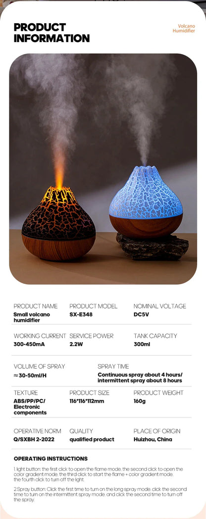 Umidificatore elettrico da tavolo USB Volcano™️