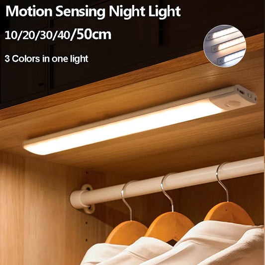 Luci sottopensile a LED con sensore di movimento, luce notturna, lampade sottili ricaricabili e dimmerabili, illuminazione per armadietti da cucina, camere da letto e guardaroba