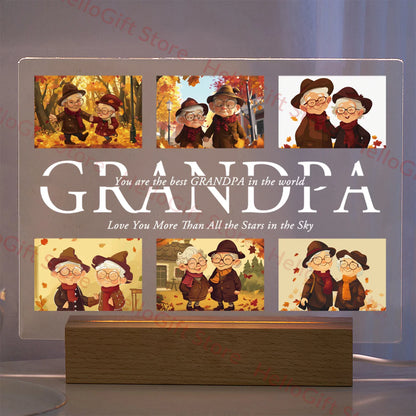 Lampada da notte in acrilico 3D con testo fotografico personalizzato, luce notturna per camera da letto personalizzata per mamma, papà, famiglia, compleanno, regalo di Natale