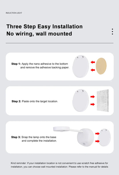 Lampada da parete wireless intelligente con rilevamento umano™️ 