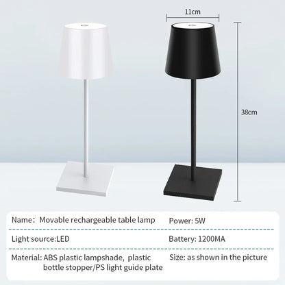 Lampada da tavolo a LED ricaricabile con interruttore touch™️