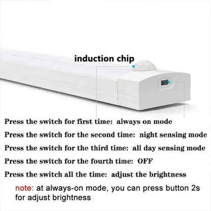 Sensore di movimento PIR LED Lampada da sottopensile dimmerabile Luce notturna ricaricabile Luce per scale Armadio Stanza Corridoio Tubo Barra Rilevatore Lampadina